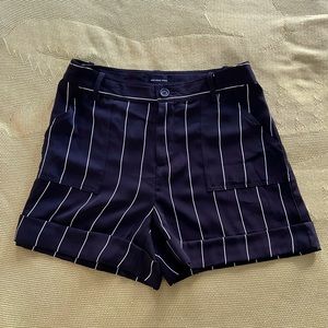 Striped high waisted shorts